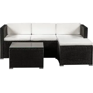 Juskys Punta Cana Loungeset schwarz/creme