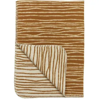 MEYCO Babydecke/Kuscheldecke Flanellstreifen - 75x100cm - Camel/Offwhite