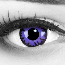 Funnylens 1 Paar farbige lila violet schwarze Crazy Fun Jahres Kontaktlinsen Toxic Plum mit gratis Linsenbehälter. Perfekt zu Halloween, Fasching und Karneval.