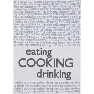 Geschirrtuch , Grau, Schwarz, Weiß , Textil , 50x0.5x70 cm , Oeko-Tex® Standard 100 , Aufhängeschlaufe , Heimtextilien, Geschirrtücher & Schürzen, Geschirrtücher