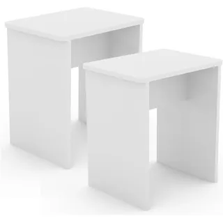 VCM Hocker Holzwerkstoff 40 x 45 x 30 cm Weiß