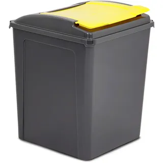 50L Mülltonne Schwarz-Gelb Mülleimer Küche Mülltrennsystem 50l Bin Sack