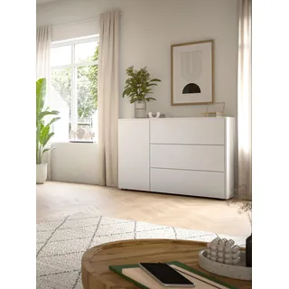 INOSIGN Sideboard »Zolder, Breite 105 cm, push-to-open, 1 Tür, 3 Schubkästen« Anrichte, Kommode, Schrank, weiß
