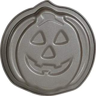 FIESTAS GUIRCA | Metallische Kuchenform Kürbis (14 cm) - Tischdekoration für Halloween und Geisterpartys - Ideal für Feiern und Events - Grau
