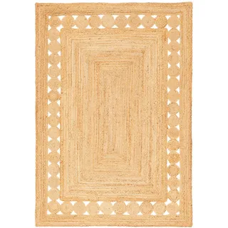 Pergamon Naturfaser Teppich Jute Salsa Ethno Bordüre , Textil , Rechteckig , 200x300 cm , Teppiche und Böden, Teppiche, Webteppiche