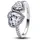 193659C01 Silberring für Damen Funkelnde Halo Herzen 56/17 8