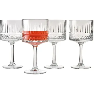 Pasabahce Extra große Vintage-Coupe-Gläser, 4er-Set – extra großer Kelch, exklusive Gin-, Margarita-, Wein-, Cocktail-, Champagnergläser, Kristall-Design, 480 ml langer Stiel