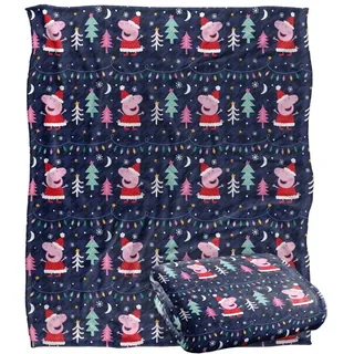 Decke Peppa Pig, 152 x 127 cm, Santa Peppa-Muster, Silky Touch, Optimalweich