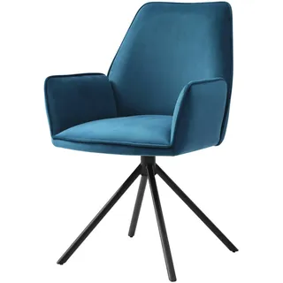 MCW Esszimmerstuhl Türkis, Schwarz , Textil , 60x86x60 cm , Esszimmer, Stühle