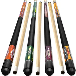 Kmise Billard-Sticks, 147,3 cm, Snooker-Spielqueue für Herren, massiver Ahornstab, 2-teilig für Billardtisch, Sport, 1 Set von Gelb (Gelb)