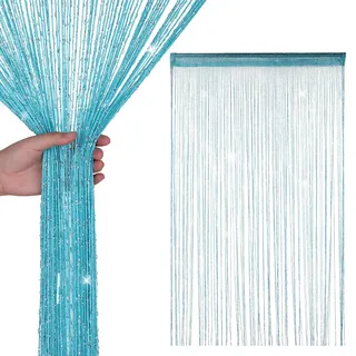 WedDecor Schnur Vorhänge Glitzer Fransen Panel Fliegengitter Zimmer Organizer Quaste Vorhang für Türen, Türöffnung, Windows, Wohnkultur, Ereignis Dekoration, (90cm x 200cm) - Türkis, 90 x 200cm