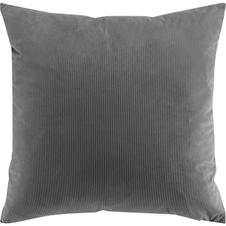 douceur d'intérieur Casual Kissen mit abziehbarem Bezug (50 x 50 cm), Anthrazit, einfarbig, Cord