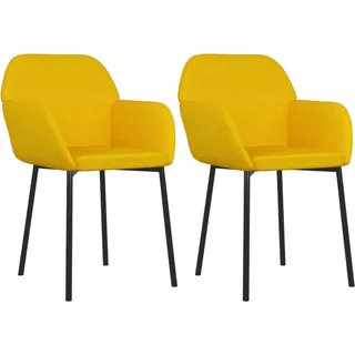 vidaXL Esszimmerstühle 2 Stk. Gelb Samt - Gelb