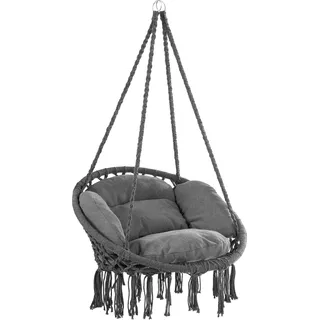 Hängesessel BOHO mit Kissen, Ø 61 cm, anthrazit - Grau