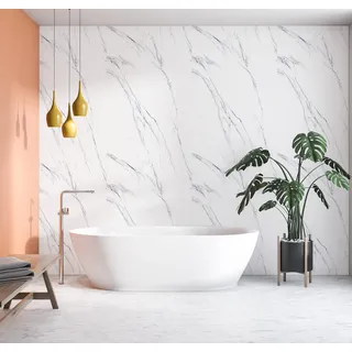 Buer Homie Wandpaneele Tapete Marmoroptik 60cm x 5m, Wandverkleidung Klebefolie Folie MöBel Marmor, KüChenschrank Selbstklebend, Wandverkleidung Arbeitsplatte Fensterbank Folie KüChe Innen