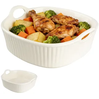 WakiHong Kleine Auflaufform Keramikm Keramik Auflaufform 18 * 16.8 * 5.5 CM Auflaufform Keramik,für Lasagne,Pommes Frites,Suppe,Pie,Quiche und Tartes