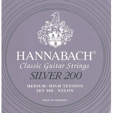 Hannabach 652659 - 10 Komplettsätze Klassikgitarrensaiten Serie 900P Medium/High Tension Carbon ProfiPack Silver 200 - 9007PCAR