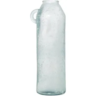 DRW Bodenvase aus recyceltem Glas, Weiß, 14 x 16 x 45 cm