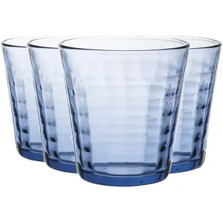 Duralex Prisme - Trinkglas aus Hartglas - Marineblau - 270/275 ml - 4 Stück