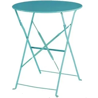 Bolero runder klappbarer Terrassentisch Stahl azurblau 60cm - Blau