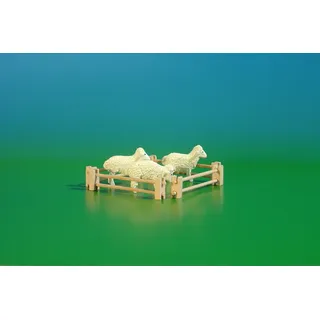 Reifentier Schafhürde in Miniatur, 7-teilig Tiergröße ca 2,5 cm NEU Reifenvieh h
