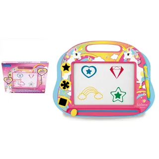 Lexibook Magische magnetische Einhorn-Zeichentafel, Magnettafel für Kinder, künstlerisches kreatives Spielzeug für Mädchen, Stift und Magnete, Rosa/Blau, CRUNI550LXB