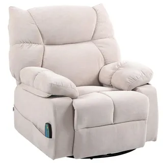Homcom Relaxsessel mit Massagefunktion, Elektrisch Fernsehsessel mit Wärmfunktion , Beige , Textil , Füllung: Schaumstoff,Schaumstoff , 90x98x98 cm , Wohnzimmer, Sessel, Massagesessel