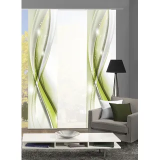 HOME WOHNIDEEN Schiebevorhang 3er-Set ¦ grün ¦ Maße (cm): B: 60