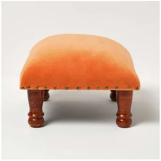 Homescapes Hocker Mable Samt 40 x 25 x 40 cm Orange