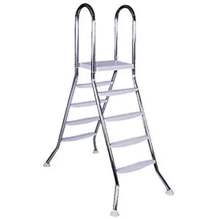 Steinbach Aufstellbeckenleiter Edelstahl silber 120-135 cm