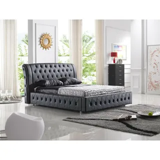 POLSTERBETT LEDERBETT BETT BETT MODELL S-9270 black 160/180/200X220CM - Schwarz