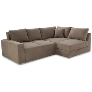 luma-home Eckcouch Cord 2-Sitzer Braun