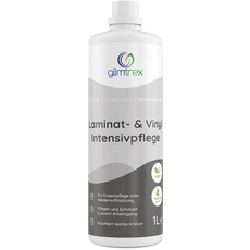 glimtrex Laminat Pflege & Vinyl Pflegemittel (1,0l) - Intensivpflege für reduzierte Abnutzung - auch anwendbar als Bodenpflege PVC & PU Pflegemittel - Bodenpflege Laminat kaschiert leichte Kratzer