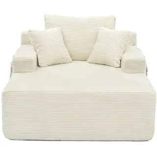 Oxeza Sofaelement 150/110/70 cm Beige Cord mit 2 Staufächer , Textil , Mode , Rechteckig , 70x150x110 cm , Wohnzimmer, Sofas & Couches, Sofas, Modulsofas