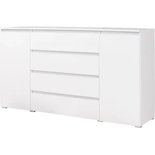 Große klassische Kommode mit traditionellen Türen zum Öffnen, Kommode, Wohnzimmer, Schlafzimmer, Kinderzimmer, Jugendzimmer (Weiß) M6 - Weiß