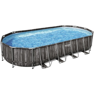 BESTWAY Power Steel Frame Pool oval Set 732 x 366 x 122 cm inkl. Filterpumpe