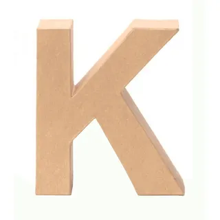 Glorex  Glorex 6 2029 111 - Papp - Buchstabe K, Buchstabe aus brauner Pappe, ca. 17,5 X 5,5 cm groß, zum bemalen und bekleben, für Serviettentechnik und Décopatch, ideal als Dekoration