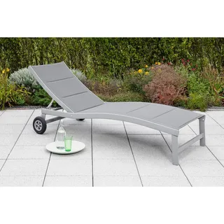 Merxx San Marino Gartenliege 178 x 70 x 105 cm grau/graphit inkl. Rollen