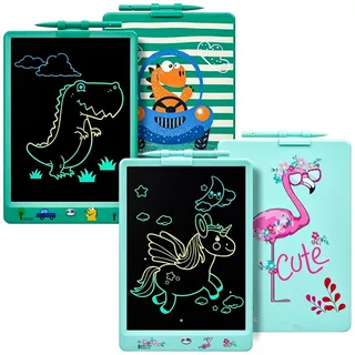DYNASONIC (Pack 2 DYNA-PM) Farb-LCD-Schreibtablett, 10 Zoll für Kinder, Magnettafel zum Zeichnen, Lernspielzeug, Geschenk für Kinder, Whiteboard