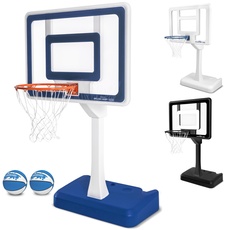 GoSports Splash Hoop Elite Pool Hoop Basketballspiel mit wasserbeschwertem Sockel, höhenverstellbar, regulierbarem Stahlrand und 2 Pool-Basketbälle