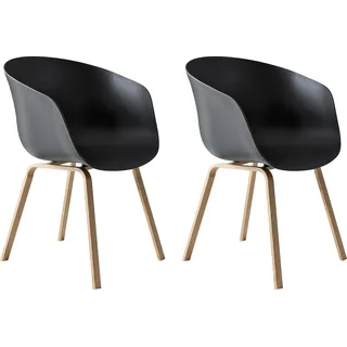 SalesFever Schalenstuhl Lund schwarz 2er Set