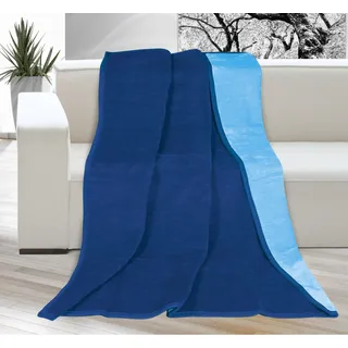 Decke Kira PLUS Einzelbett 150x200cm dunkelblau/hellblau - Dunkelblau, Hellblau