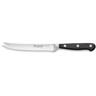 WÜSTHOF Classic Tomatenmesser 14 cm, Schwarz,silber