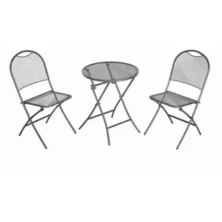 MWH Café Latte 3-tlg. Bistro-Set Stahl Iron Grey