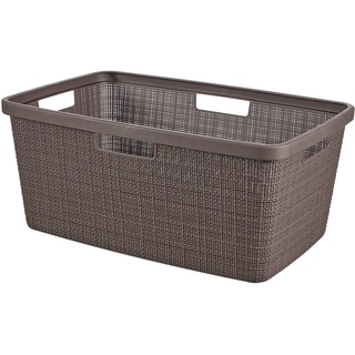 Curver Wäschekorb aus Jute, rechteckig, 70% recycelt, 46 l, Peppercorn