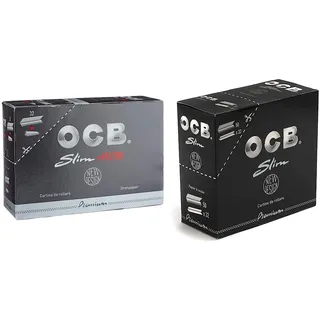 OCB 15448 Zigarettenpapier, Schwarz & Papers 2000 OCB Premium Slim - 50 Heftchen - 32 Blatt - Langes Papier