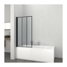 Sanotechnik Badewannenaufsatz Elite 1-tlg. Klarglas Alu-Schwarz 140 cm x 80 cm