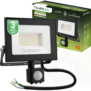 LUMILED LED Strahler 30W Außenstrahler 2700Lm Fluter Strahler Außen IP44 spritzwasserdicht 4000K Neutralweiß Scheinwerfer Flutlichter Bewegungssensor - Schwarz