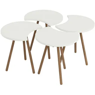 [en.casa] Couchtisch Højer im 4er Set 48 x 45 x 32 cm Weiß