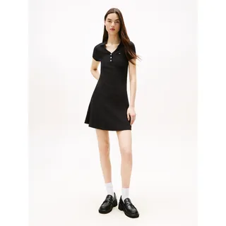 Tommy Jeans Polokleid »TJW F&F RIB POLO DRESS EXT«, schwarz